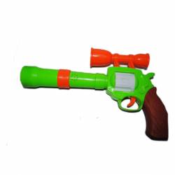 ДЕТСКА играчка от пластмаса, автомат Калашников 4 пистолета 12 стрели и граната на блистер 29х57 см. 