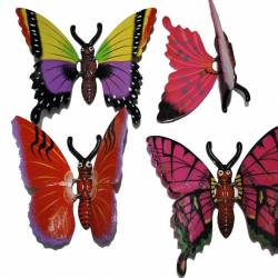 СУВЕНИР от пластмаса, магнит и пружинки, пеперуда 12х10 см. 5 цвята, микс