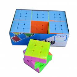 ДЕТСКА играчка, рубик кубче 5,7х5,7 см. 3х3 реда, ярък цвят, матирано (6 бр. в кутия)