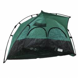 палатка  2,40 х2,40 м. подходяща от двама до шестима души с двойно отваряне, двупластова UV проветряема