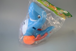 детска играчка от пластмаса, разглобяема рибка с отверка в плик 20х12 см.