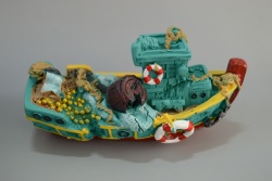 сувенир от полеризин, риболовна лодка 15,5х5,5х5,5 см. 2 дизайна 29101