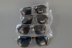 слънчеви очила, мъжки, пластмасова рамка, цветни стъкла 2008 (20 бр. в кутия, микс)