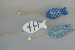 сувенир MDF морски дизайн, риба, цветна с надпис Balchik 27,5х9 см.(6 бр. в кутия)