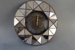 СТЕНЕН часовник, огледален, пречупващ, сиво син 40,5х40,5см. 1902Т