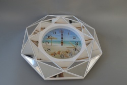 СТЕНЕН часовник, огледален, пречупващ, сиво син 39х39 см. 1902В 