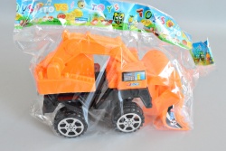 детска играчка от пластмаса, кран с 2 бр. строителна техника, строител и 6 аксесоара 31х23 см.