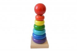 дървена играчка, логика, кутия, цветна 15х15х7 см.