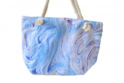 ПЛАЖНА чанта, плетени дръжки, ярък, преливащ цвят 50х36х14 см. 