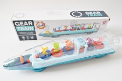 детска играчка от пластмаса, автобус, светещ, музикален, движещ се с ефект зъбни колела в кутия 20 см. 035-А27