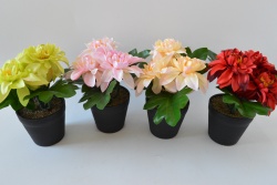 изкуствено цвете в пластмасова кашпа, букет 7,5х7,5х20 см. (12 бр. в стек)(144 бр. в кашон)