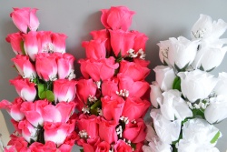 ИЗКУСТВЕНО цвете, букет цветенца с островидна украса 32 см. CXH003 (12 бр. в стек, микс)