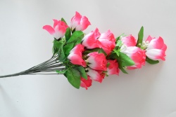 ИЗКУСТВЕНО цвете, роза 5 цвята и ситни цветчета 7 разклонения, различни цветове 30 см. (2 бр. в стек)