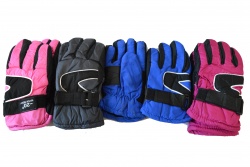 зимни, мъжки, ръкавици, ватирани, електрикав цвят с две светлоотразителни черти (12 бр. в стек 3 разцветки)
