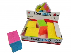 ДЕТСКА играчка, рубик кубче 3х3 реда, ярко, върти се през средата 5,7х4см 8840 (6 бр. в кутия)