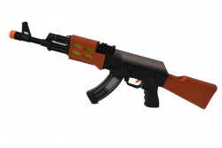 ДЕТСКА играчка от пластмаса, музикална, светеща пушка с лазер 47х10 см. 1026 