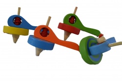 дървена играчка, строителни, превозни средства с очички(24 бр. в кутия)