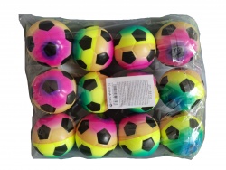 меко топче E.V.A. 6,3 см. футболни, цветни топки (12 бр. в стек)