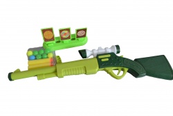 ДЕТСКА играчка от пластмаса, музикален, светещ AK47 в плик 44х18 см. 
