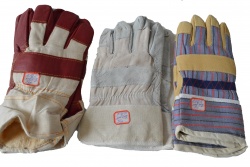 работни ръкавици плат и кожа (10 бр. в стек)