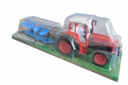 ДЕТСКА играчка от пластмаса фрикшън, автовоз с 2 колички и 2 АТВ 4 цвята 46х15 см. 9000