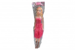 ДЕТСКА играчка от пластмаса, кукла, висока 56 см. цикламен цвят