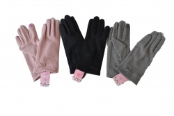 дамски ръкавици, зимни, ватирани, черни P.U. (12 бр. в стек)