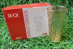изделие от стъкло, чаши 6 бр. за кафе или чай 8х6,3 см. кафяво стъкло, цветна кутия (12 комплекта в кашон)