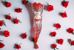сувенир,  роза с мече 43 см. (12 бр. в стек)