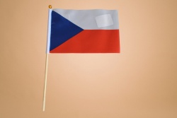знаме Германия, качествен полиестер 14х21 см. с дървена дръжка, (50 бр. в стек)