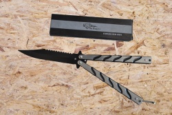 джобен метален аксесоар, нож и вилица, стомана, пластмасов протектор 9х5,5 см.