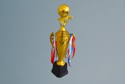 спортен сувенир, купа с топка 3 звезди 31х12,5х9,5 см.