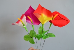 изкуствено цвете, единична роза с 30 см. велурен цвят (20 бр. в стек)