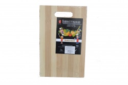 дървена подложна табла с нож за сервиране, правоъгълна, извита 19х33 см.