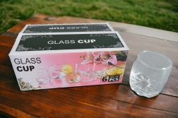 ИЗДЕЛИЕ от стъкло, сервиз 6 бр. чаши за сметки 6 см.