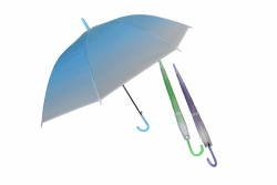 чадър за дъжд, бастун, силикон, преливащ, едноцветен 54 см. 8 спици и пружина (R4)