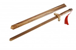 дървен сувенир, меч, цветен с ножница 74 см.