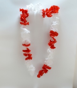ХАВАЙСКИ гердан, едноцветна 60 бр. 11 см. ярък цветя 1,05 м. обиколка 3 цвята (12 бр. в стек, еднакви)