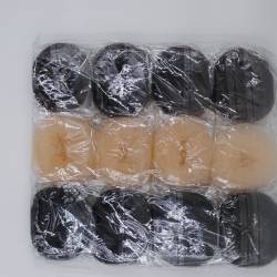ластик за коса, силикон,спирала, черни, средни 100 броя в пакет(12)(мах.отстъпка 10)
