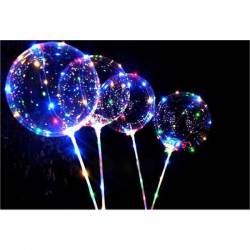 ДЕТСКА играчка, светещ  балон, мигащ с дръжка за 3 батерии, балон 20 см. 30 светлини(25 дръжки и по 50 други части)(50 бр. в стек)