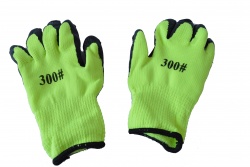 РАБОТНИ ръкавици 10 размер, качествени,  електрикаво черно 100 гр. силикон (12 бр. в стек)