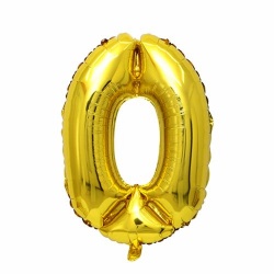 БАЛОН от фолио цифра 0 за рожден ден, златна 56 см.
