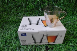 ИЗДЕЛИЕ от стъкло, чаши 6 бр. казабланка за сок и др. 7х14,5 см. кафяво стъкло, цветна кутия 