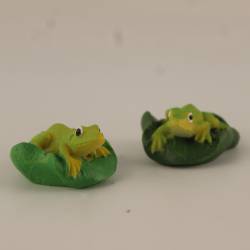 сувенир от полеризин, жабка, малка на листо,  4х3,5х3 см. SY16531 (100 бр. в кутия)