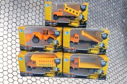 МЕТАЛНИ, жълти строително транспортни машини 5 модела 11 см. JP5209B/YX012301