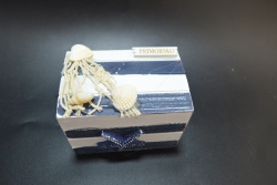 морски сувенир от дърво, сандъче 9,5х6,5х7 см. Приморско (9 бр. в кутия) МА2516