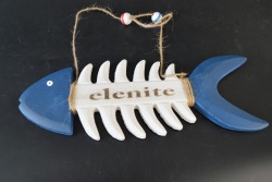 сувенир MDF морски дизайн, риба, цветна с надпис Elenite 27,5х9 см.(6 бр. в кутия)