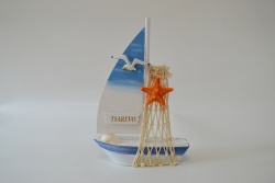 сувенир MDF морски дизайн, риба, цветна с надпис Tzarevo 27,5х9 см.(6 бр. в кутия)