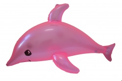 надувно изделие, делфин 70 см. 2 разцветки, син и розов (10 бр. в стек, еднакъв цвят)