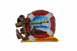дървен сувенир, часовник- рул Primorsko с корабче 23x33 см.( 2 модела) морски дизайн (2 бр. в кутия)